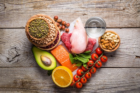 healthy foo in the shape of a heart